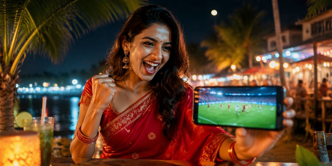 কুমিল্লায় শাড়ি পরা একজন নারী মোবাইলে ak111 ক্যাসিনো প্রোমোশন ব্যবহার করছেন
